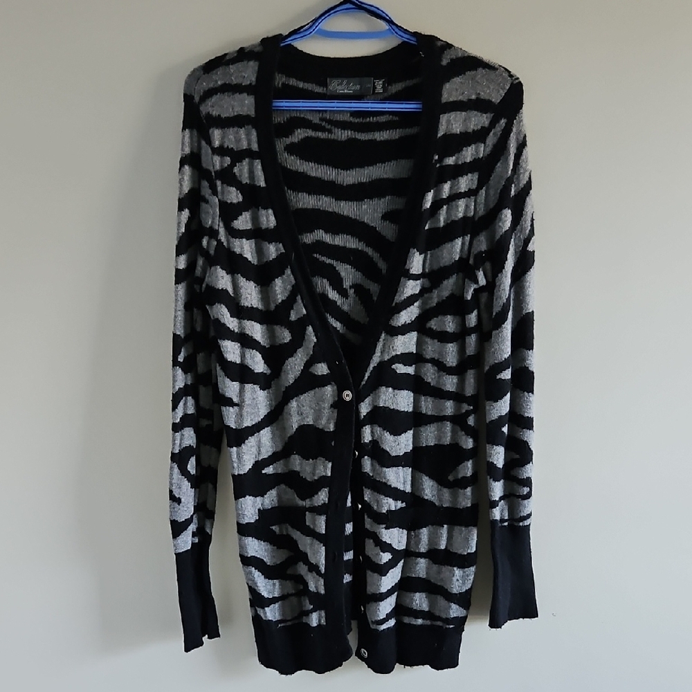 Costa Blanca Black and Gray Cardigan Sweater